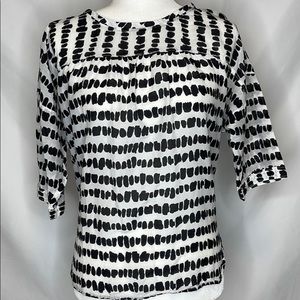 LOFT Lightweight Blouse Geometric Pattern Sz S